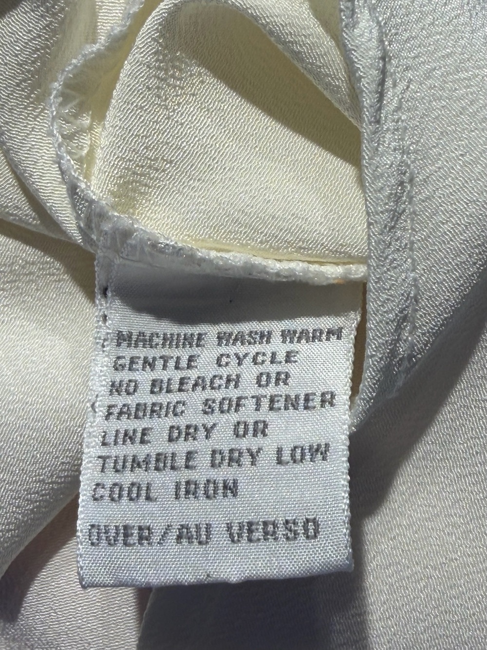 Vintage 90’s Liz Claiborne Ivory Classic Flowy minimalist Long Sleeve Blouse 8 - Picture 11 of 12